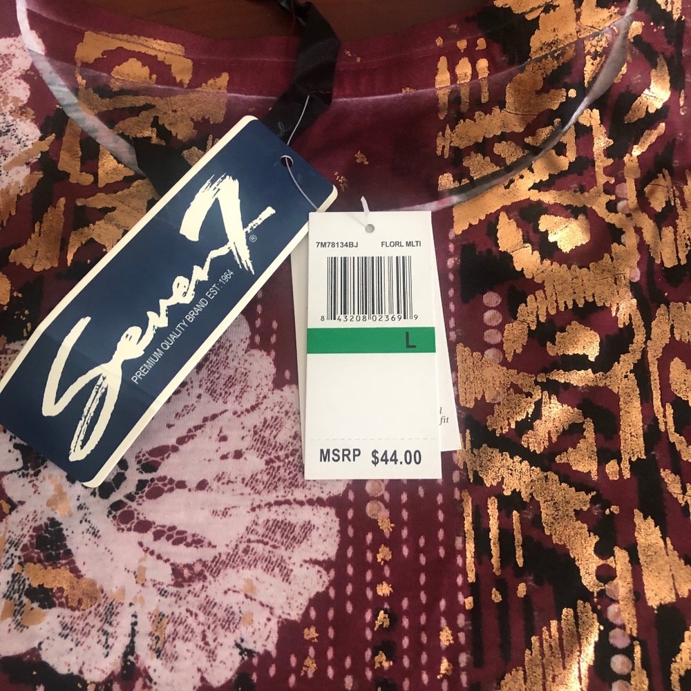 Seven Burgundy and gold long sleeve top